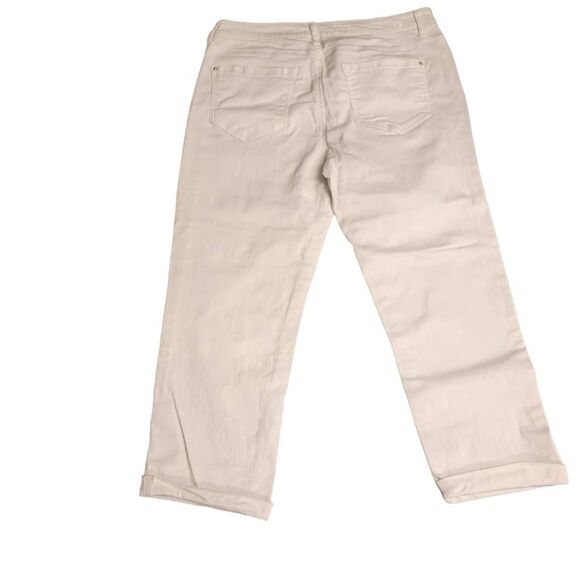 Kensie You Look Pretty Skinny White Denim Cropped Ankle Jeans - Picture 3 of 6